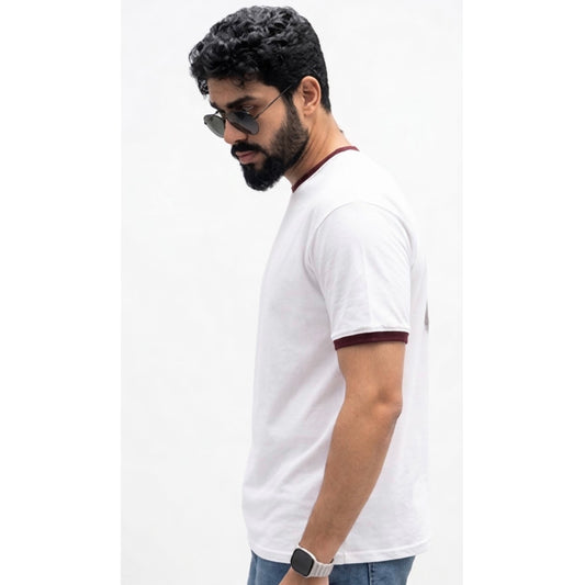 Ringer Tee- White × Burgundy