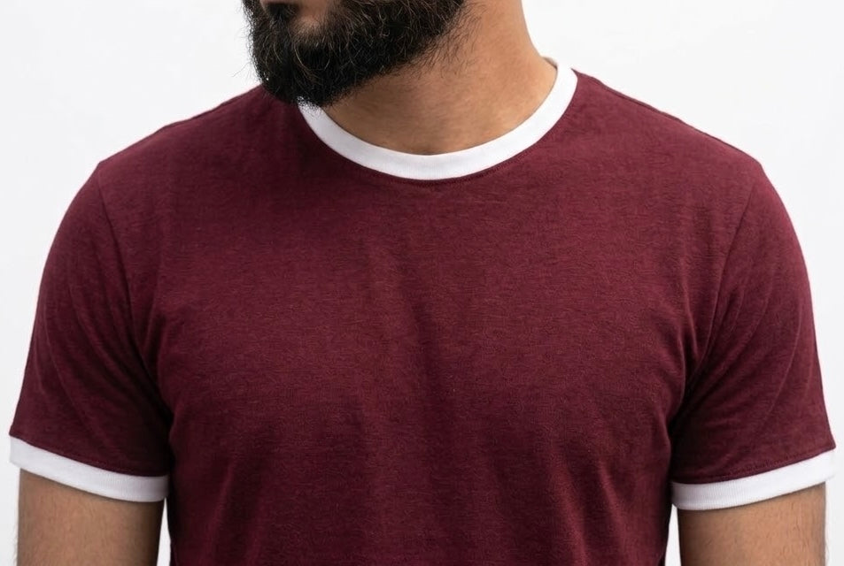 Ringer Tee – Burgundy × White