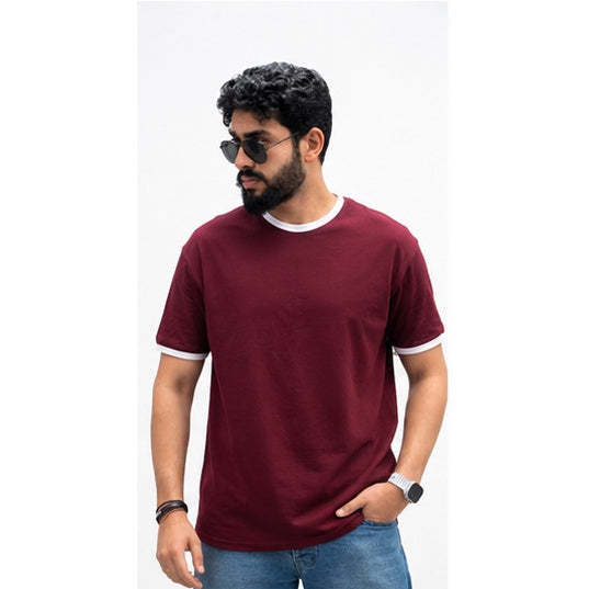 Ringer Tee – Burgundy × White