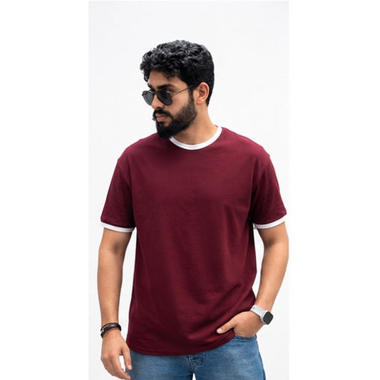 Ringer Tee – Burgundy × White